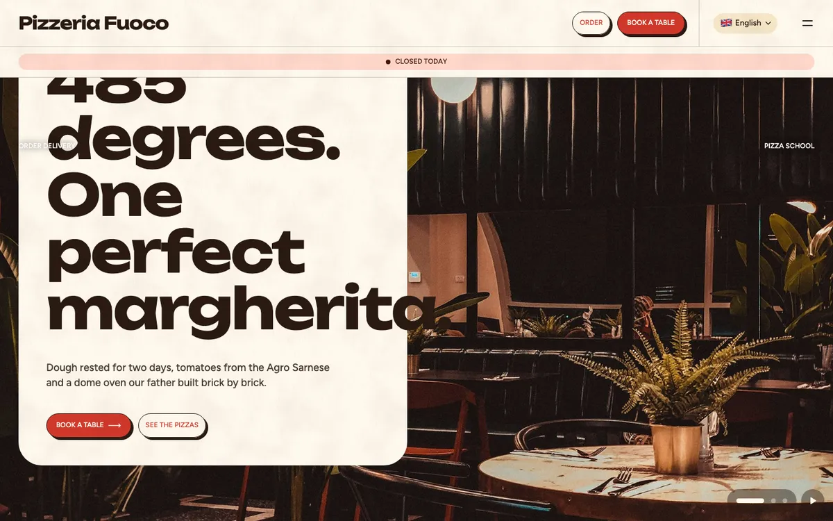 The Pizzeria Fuoco website