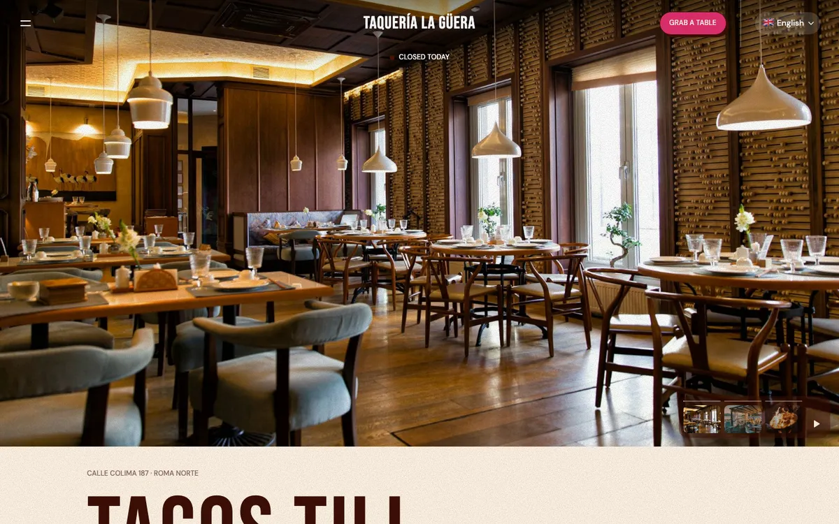 The Taquería La Güera website